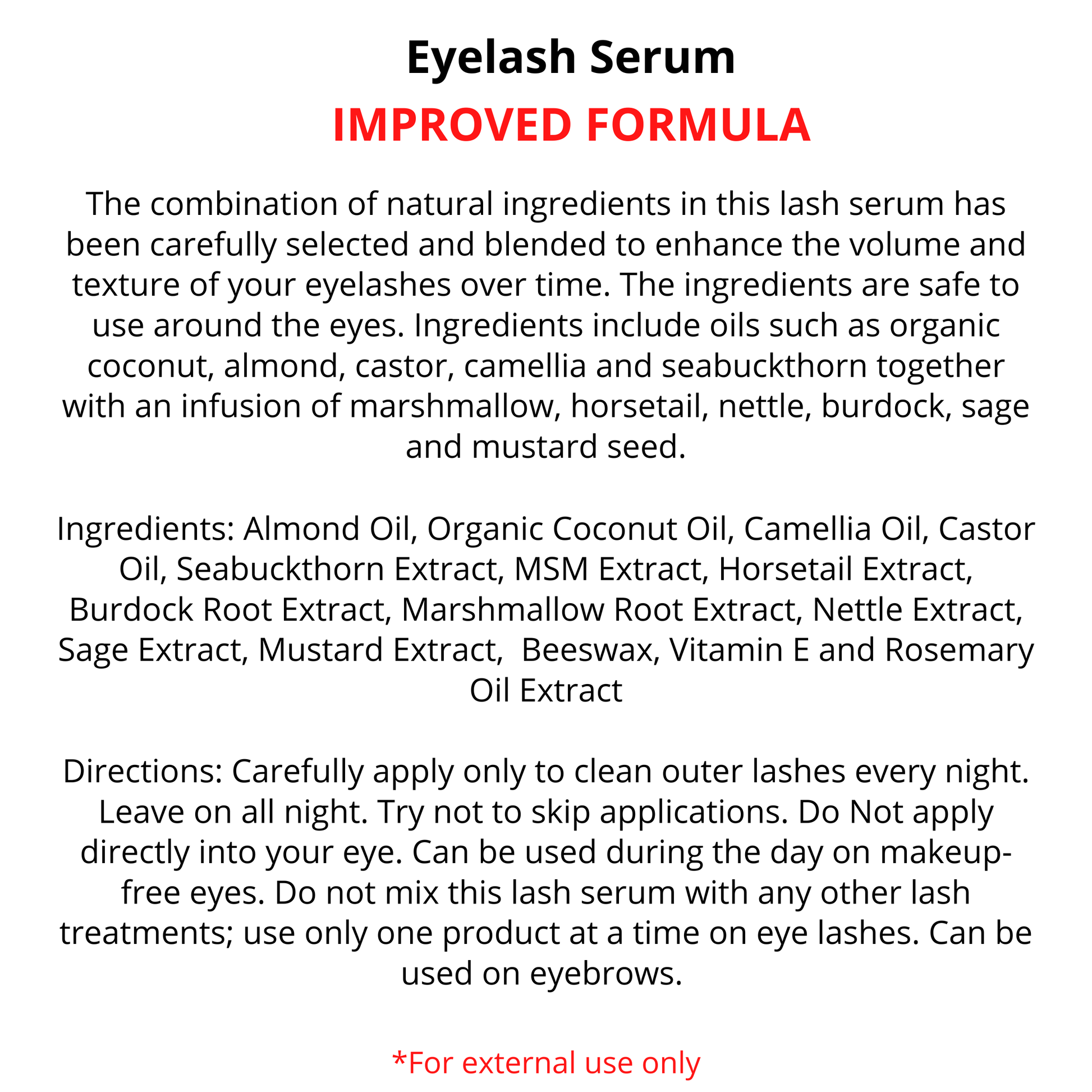 Eyelash Serum | 8ml Tube | Pre-Orders skincare R. Drew Naturals, LLC   