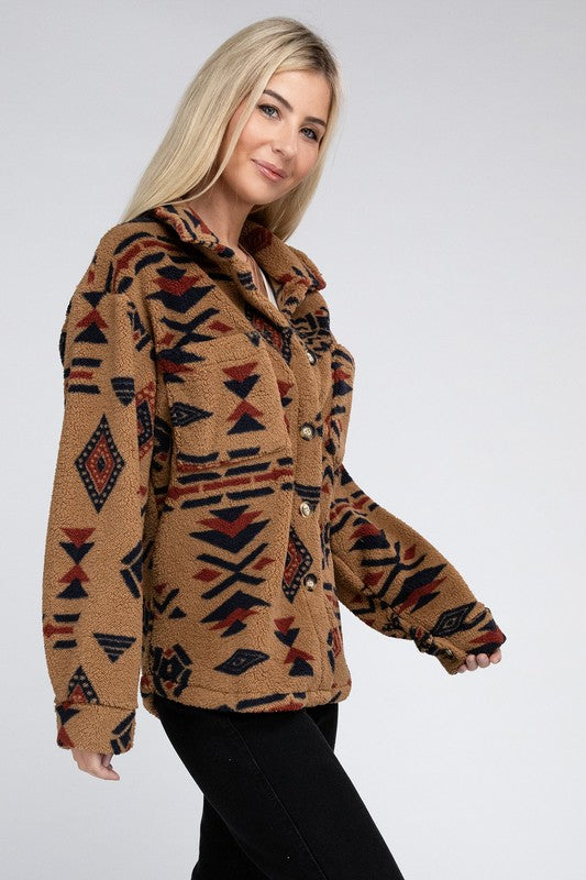 Aztec Pattern | Sherpa Jacket Clothing Nuvi Apparel   