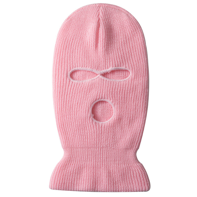 Woolen Knit Balaclava | Ski Mask Hat AFRO HERBALIST One Size Fits All Pink 
