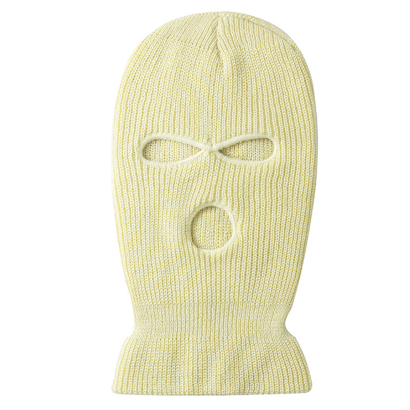 Woolen Knit Balaclava | Ski Mask Hat AFRO HERBALIST One Size Fits All Creamy White 
