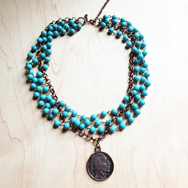 Blue Turquoise | Indian Coin Collar | Necklace jewelry The Jewelry Junkie blue 1 