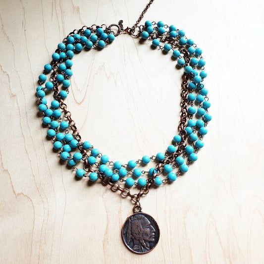 Blue Turquoise | Indian Coin Collar | Necklace jewelry The Jewelry Junkie blue 1 