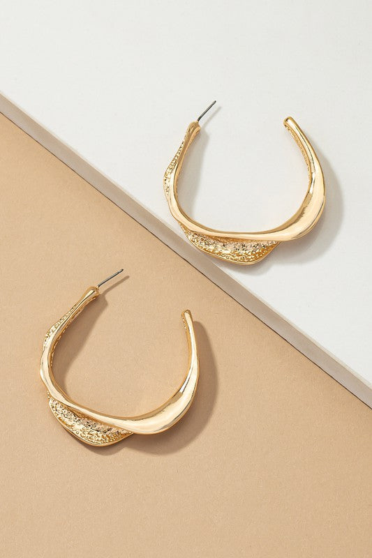 Twisted Metal Hoop | Earrings jewelry LA3accessories Gold one size 