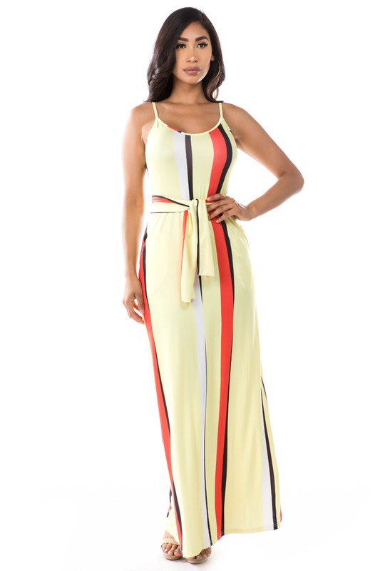 SEXY MAXI DRESS  By Claude YELLOW MULTI S 