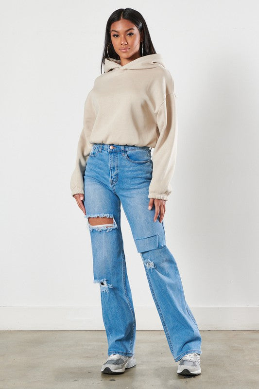 Distressed Wide Leg | Medium Stone | Jeans jeans Vibrant M.i.U   