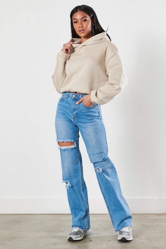 Distressed Wide Leg | Medium Stone | Jeans jeans Vibrant M.i.U Medium Stone 1 
