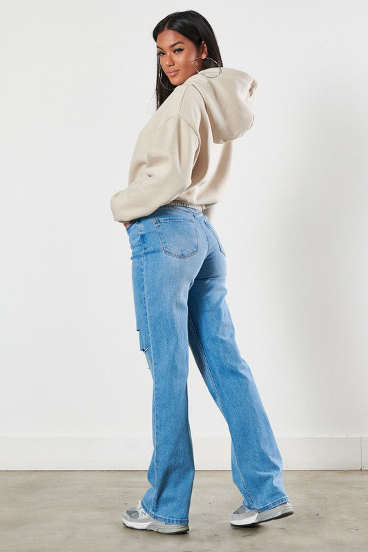 Distressed Wide Leg | Medium Stone | Jeans jeans Vibrant M.i.U   