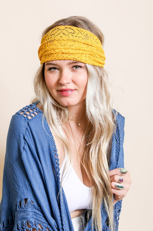 Bohemian Lace Stretch | Head Wrap headwrap Leto Accessories Sunburst Default 