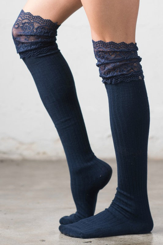 Lace Topped | Over the Knee | Socks accessory Aili's Corner   