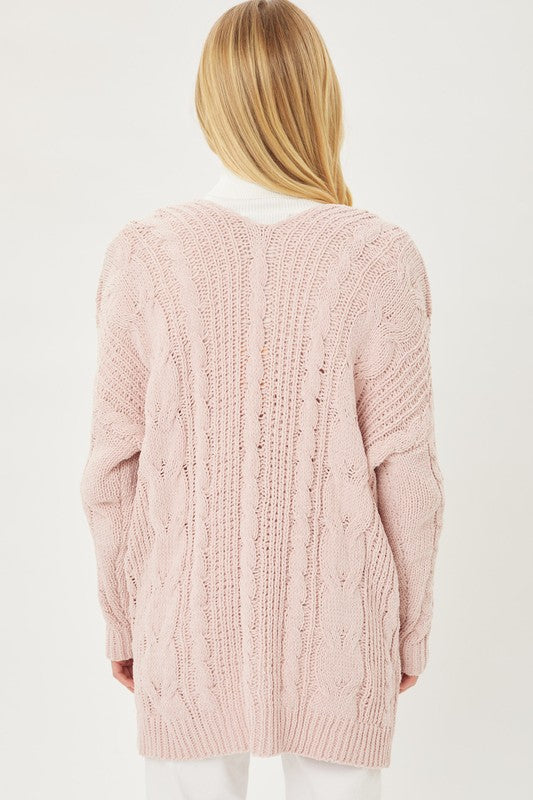 Chenille Cable Knit Oversized | Cardigan Cardigan Love Tree   