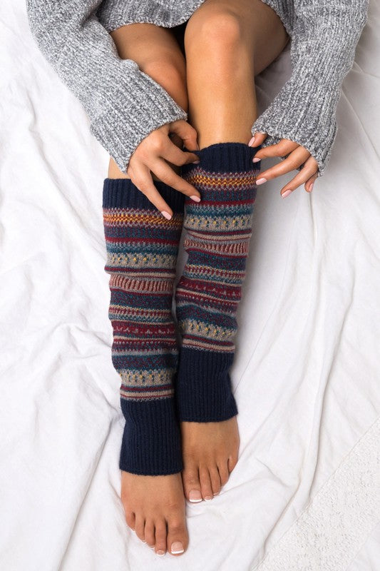 Short Fairisle | Leg warmer accessory Aili's Corner Navy OneSize 