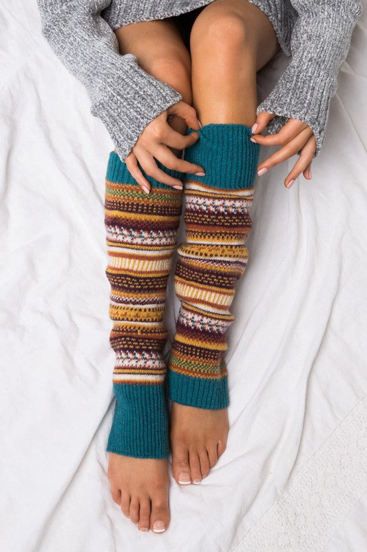 Short Fairisle | Leg warmer accessory Aili's Corner Teal OneSize 