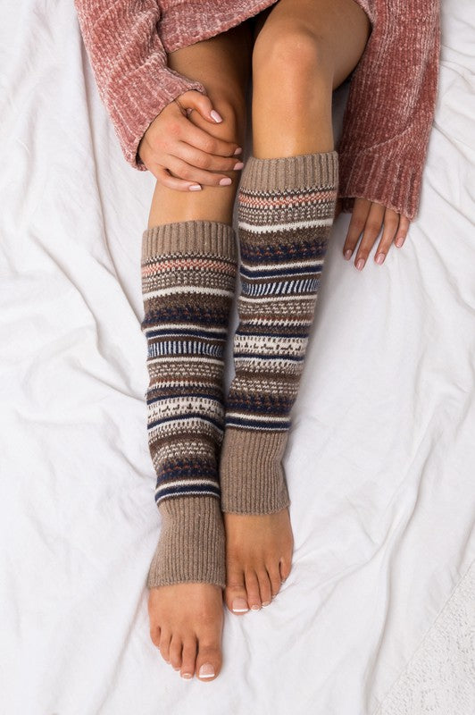Short Fairisle | Leg warmer accessory Aili's Corner Taupe OneSize 