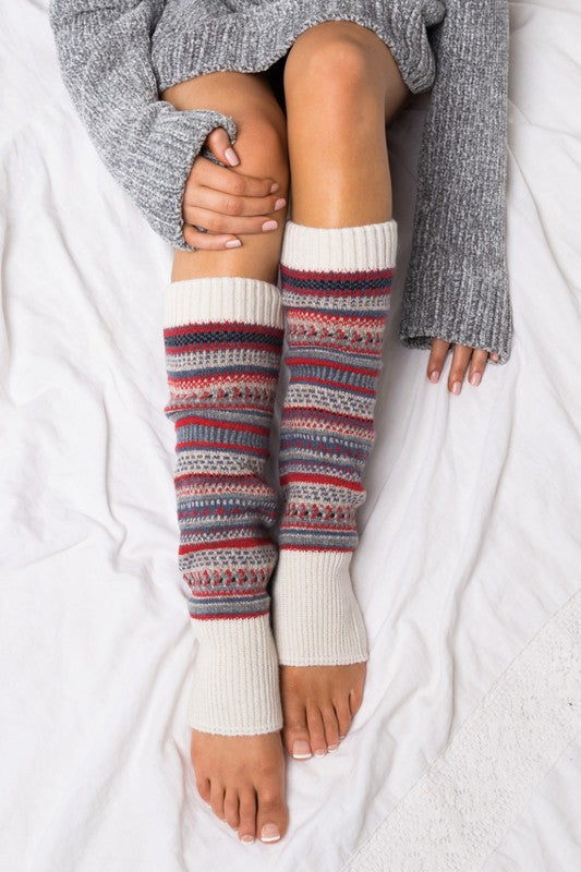 Short Fairisle | Leg warmer accessory Aili's Corner Beige OneSize 