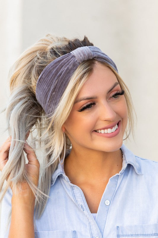 Corduroy | Headwrap hair accessory Aili's Corner Charcoal OneSize 