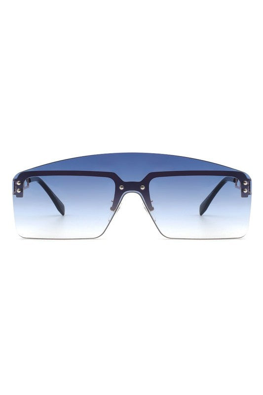 Futuristic | Retro Rimless Square | Sunglasses accessory Cramilo Eyewear Blue OneSize 
