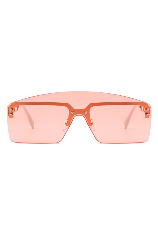 Futuristic | Retro Rimless Square | Sunglasses accessory Cramilo Eyewear Pink OneSize 