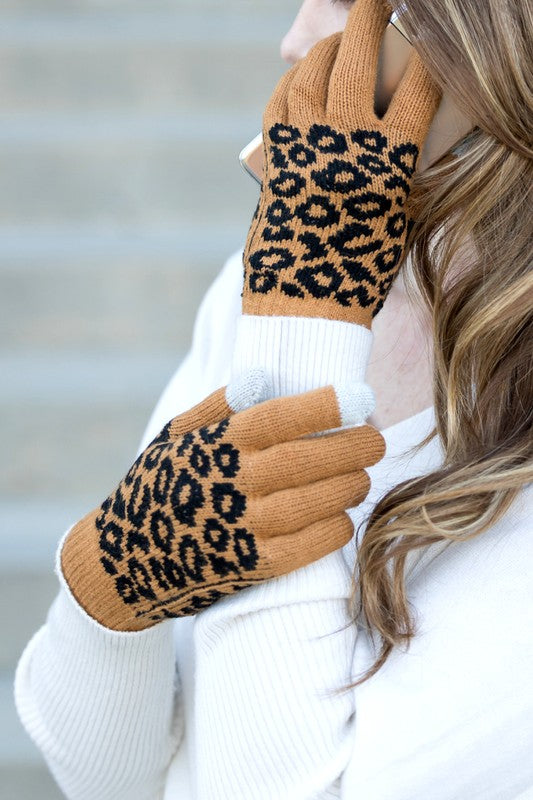 Leopard Stretch Touch | Gloves accessory Aili's Corner   