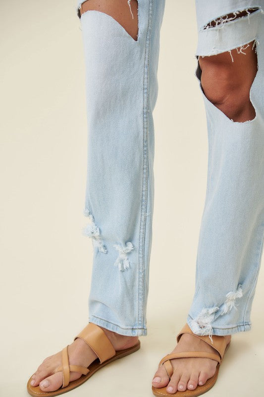 Distressed Wide Leg | Light Stone | Jeans jeans Vibrant M.i.U   
