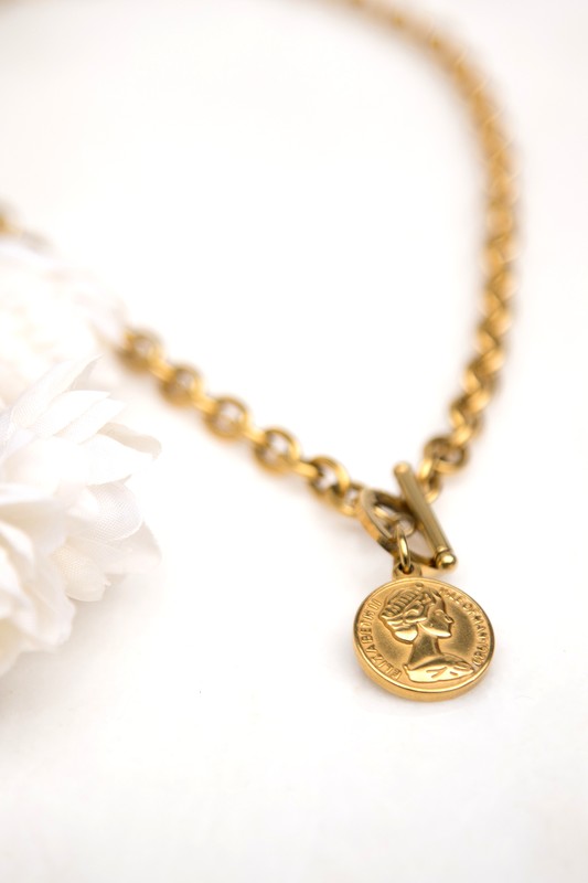 Coin Accent | Chain Necklace jewelry Aili's Corner   
