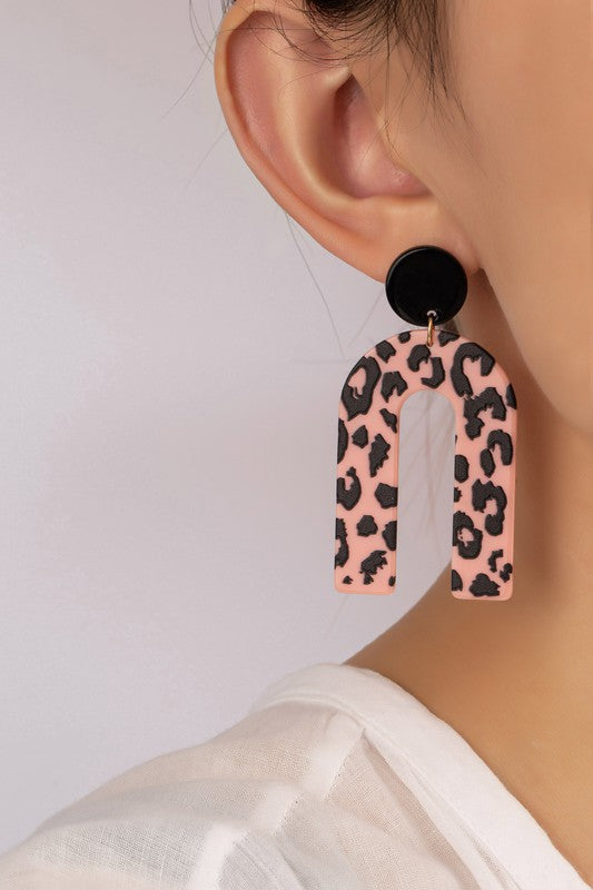 Embossed | Animal Print Arch Drop | Earrings  LA3accessories   