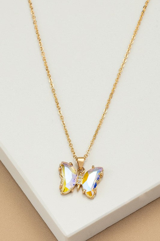 Crystal Butterfly | Necklace jewelry LA3accessories Clear one size 