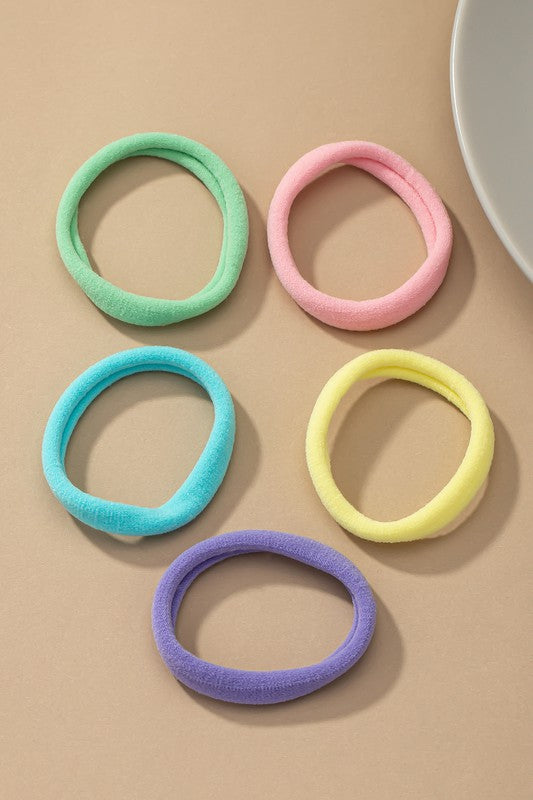 No Pull Hair Elastic Ties | Set of 5 Non-Slip hair accessory LA3accessories B COLOR one size 