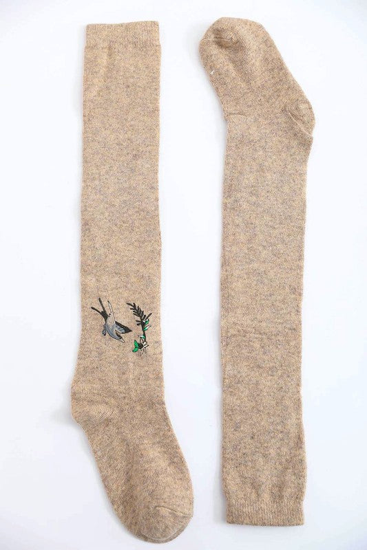 Hummingbird Wool Knee | High Socks socks Leto Accessories Tan Default 