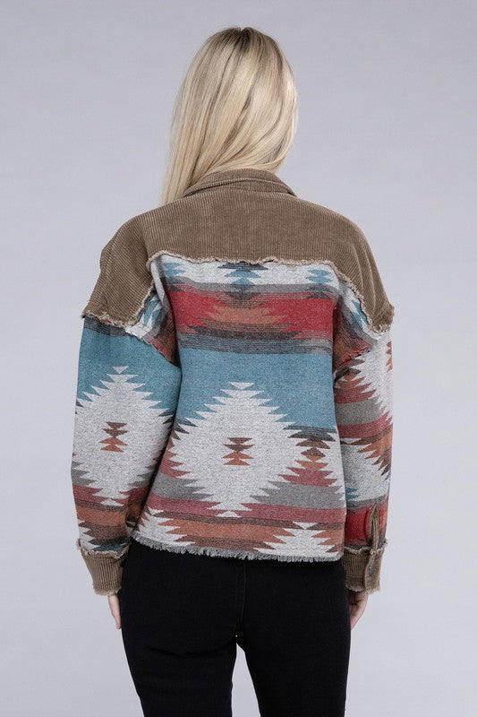 Aztec Print | Corduroy Jacket Clothing Nuvi Apparel   
