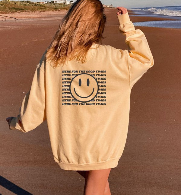 Here For the Good Times Comfort | Sweatshirt sweatshirt Ocean and 7th Butter L 