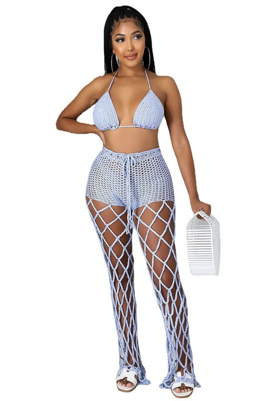 SEXY BEACH STYLE CROCHET SET  By Claude LAVENDER S 
