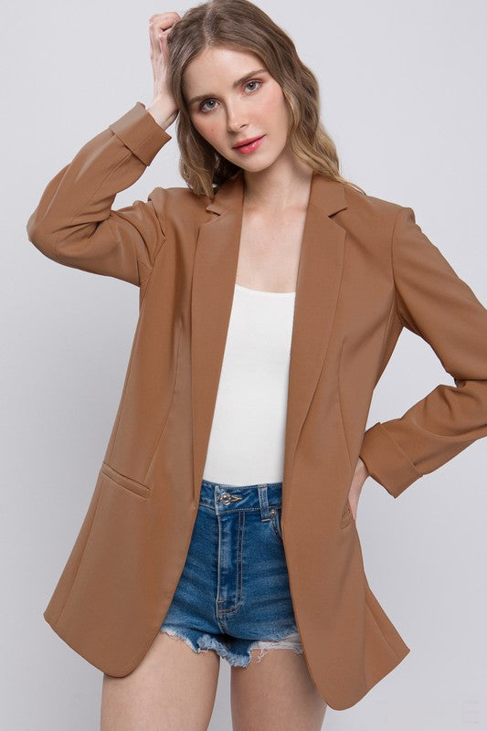Woven Solid V | Blazer jacket Love Tree   
