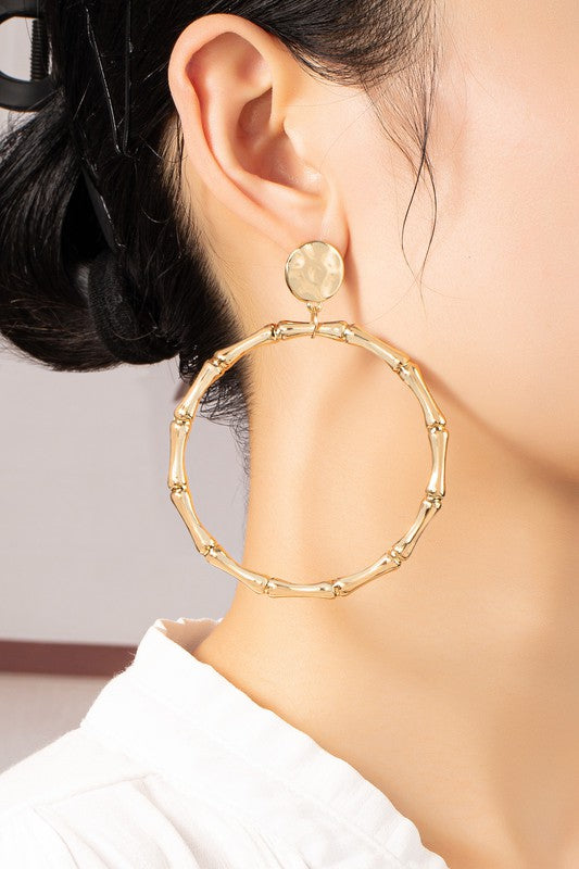 Bamboo Hoop | Earrings jewelry LA3accessories Gold one size 