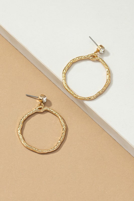 Hammered Hoop Drop | Earrings jewelry LA3accessories   