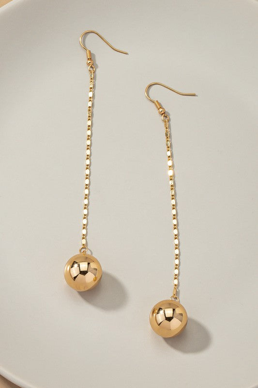 Long Chain | Dangling Ball Drop | Earrings jewelry LA3accessories   