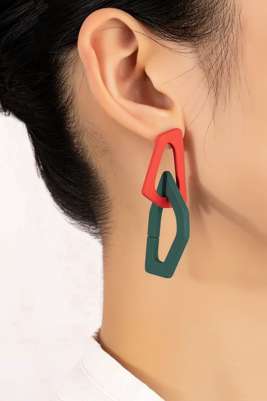 Organic shape chunky link | Drop Earrings jewelry LA3accessories   