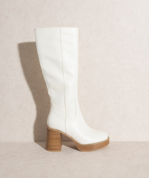 Juniper Platform Knee-High | Boots boots KKE Originals WHITE 6 