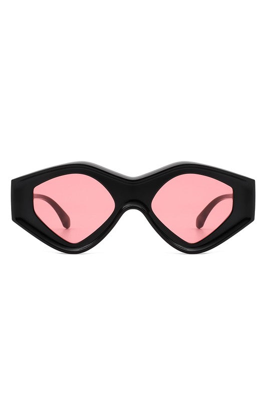 Geometric Triangle | Futuristic | Sunglasses accessory Cramilo Eyewear Black/Pink OneSize 
