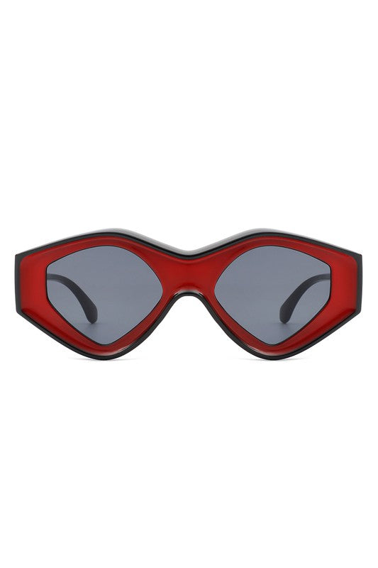 Geometric Triangle | Futuristic | Sunglasses accessory Cramilo Eyewear Black/Red OneSize 