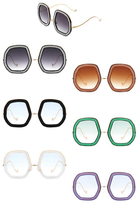 Geometric Round Glitter  | Sunglasses accessory Cramilo Eyewear   