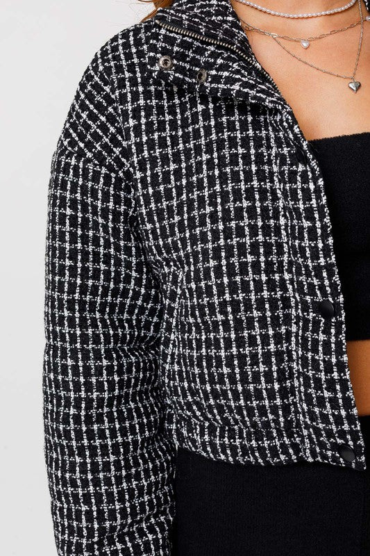Tweed Crop | Puffer Jacket  LE LIS   