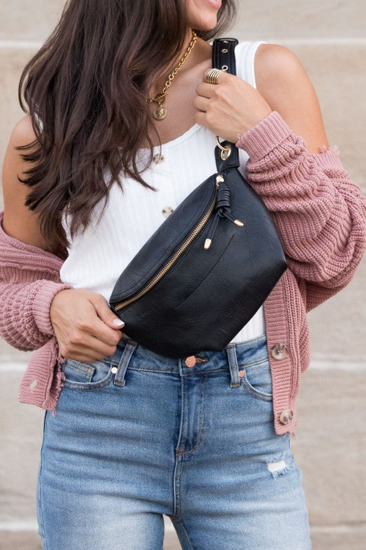 Luxe Convertible Sling Belt | Bag Handbag Aili's Corner Black OneSize 