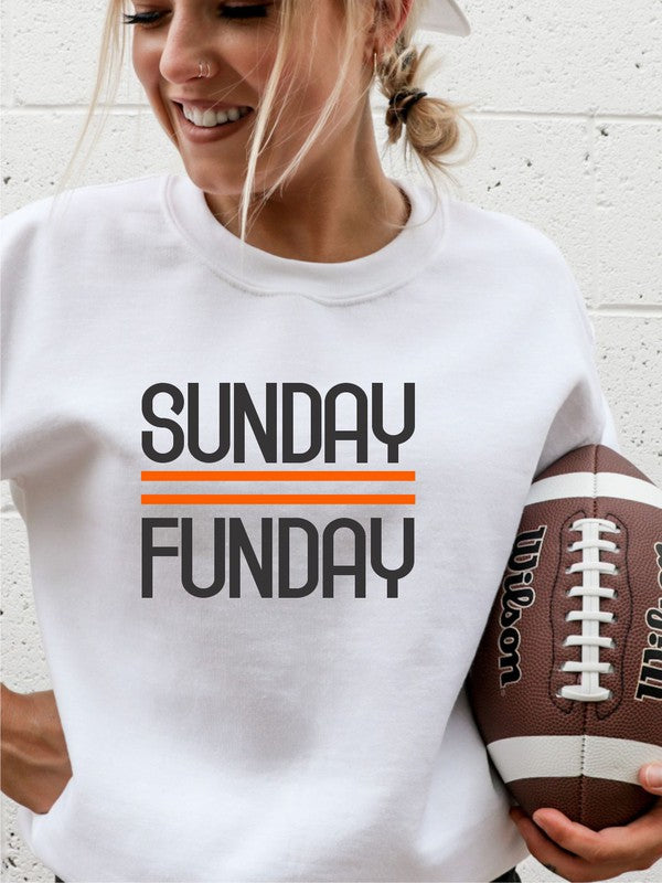 Black & Orange | Sunday Funday | Sweatshirt Clothing Ocean and 7th White L 