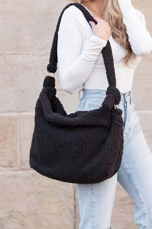 Boucle Sherpa | Messenger Bag Handbag Aili's Corner Black OneSize 