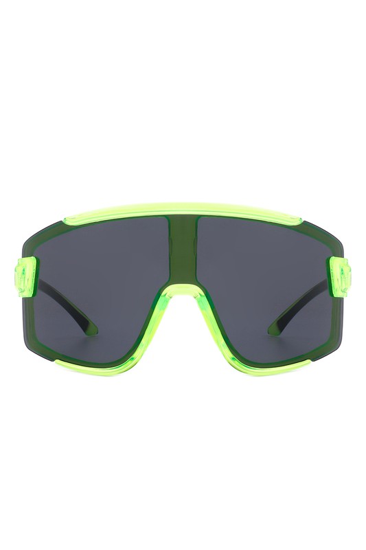 Oversize Sporty Square | Chunky Shield | Sunglasses accessory Cramilo Eyewear Neon Green OneSize 