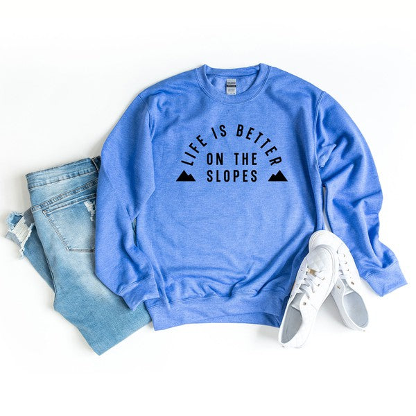 Better On The Slopes Mountains | Sweatshirt Clothing Olive and Ivory Wholesale H Royal Small 