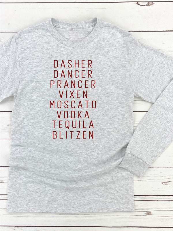 Dasher Dancer Prancer Vixen | Tee shirt Ocean and 7th Ash L 