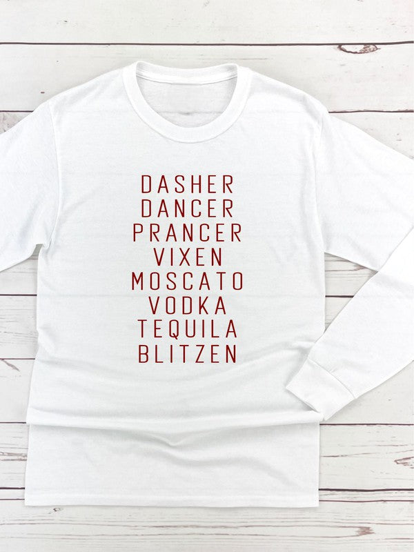 Dasher Dancer Prancer Vixen | Tee shirt Ocean and 7th White L 
