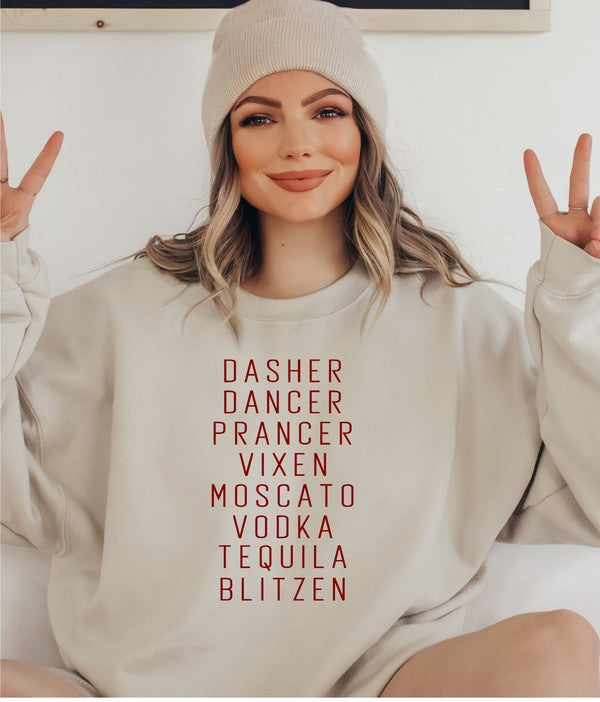 Dasher Dancer Prancer Vixen | Sweatshirt sweatshirt Ocean and 7th Sand L 