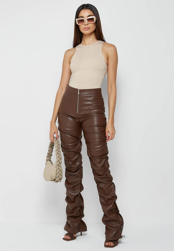 Sexy Brown Leather | Pants pants By Claude BROWN S 